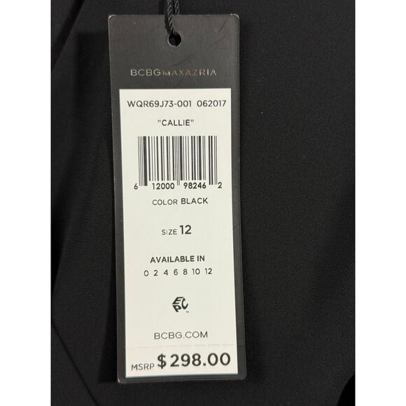 NWT BCBGMaxAzria Callie Flutter-Sleeve Chiffon Gown Formal Evening Dress Size 12 - Picture 15 of 16